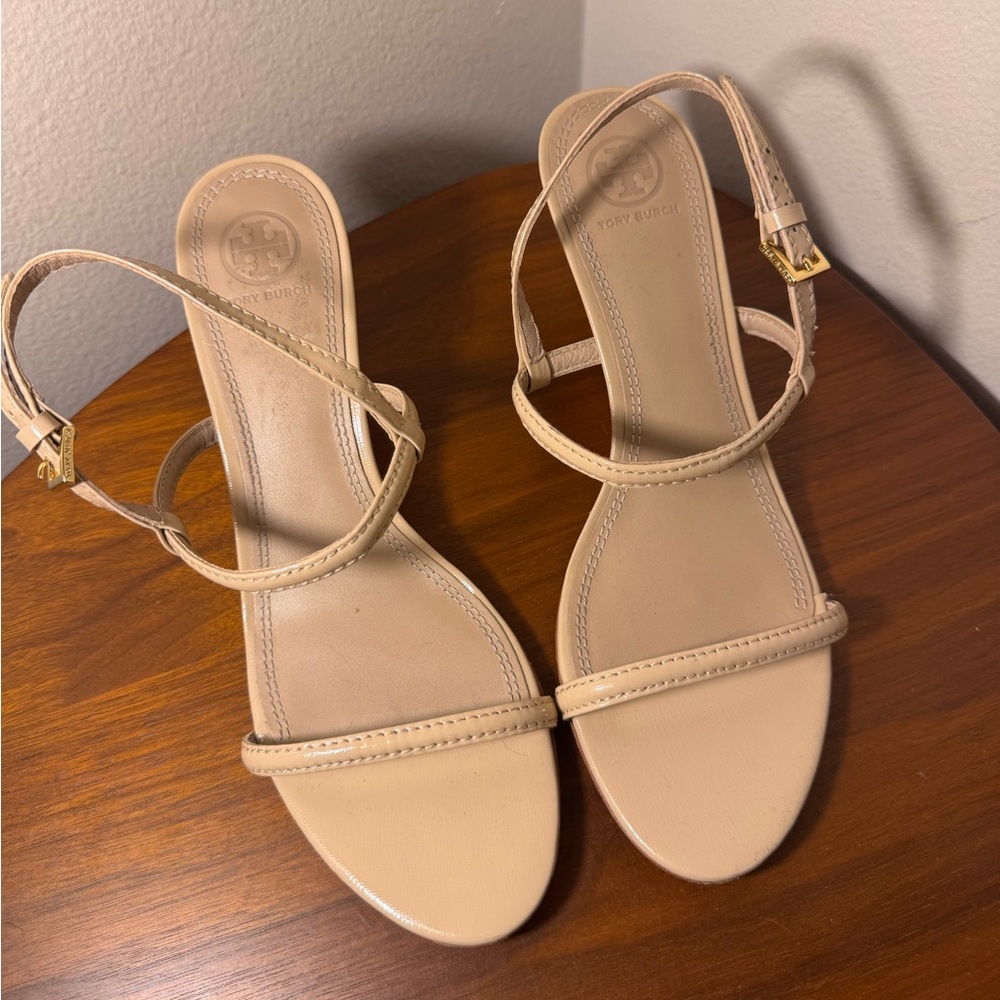 Tory Burch Nude Leather Strappy Heels Size 9
